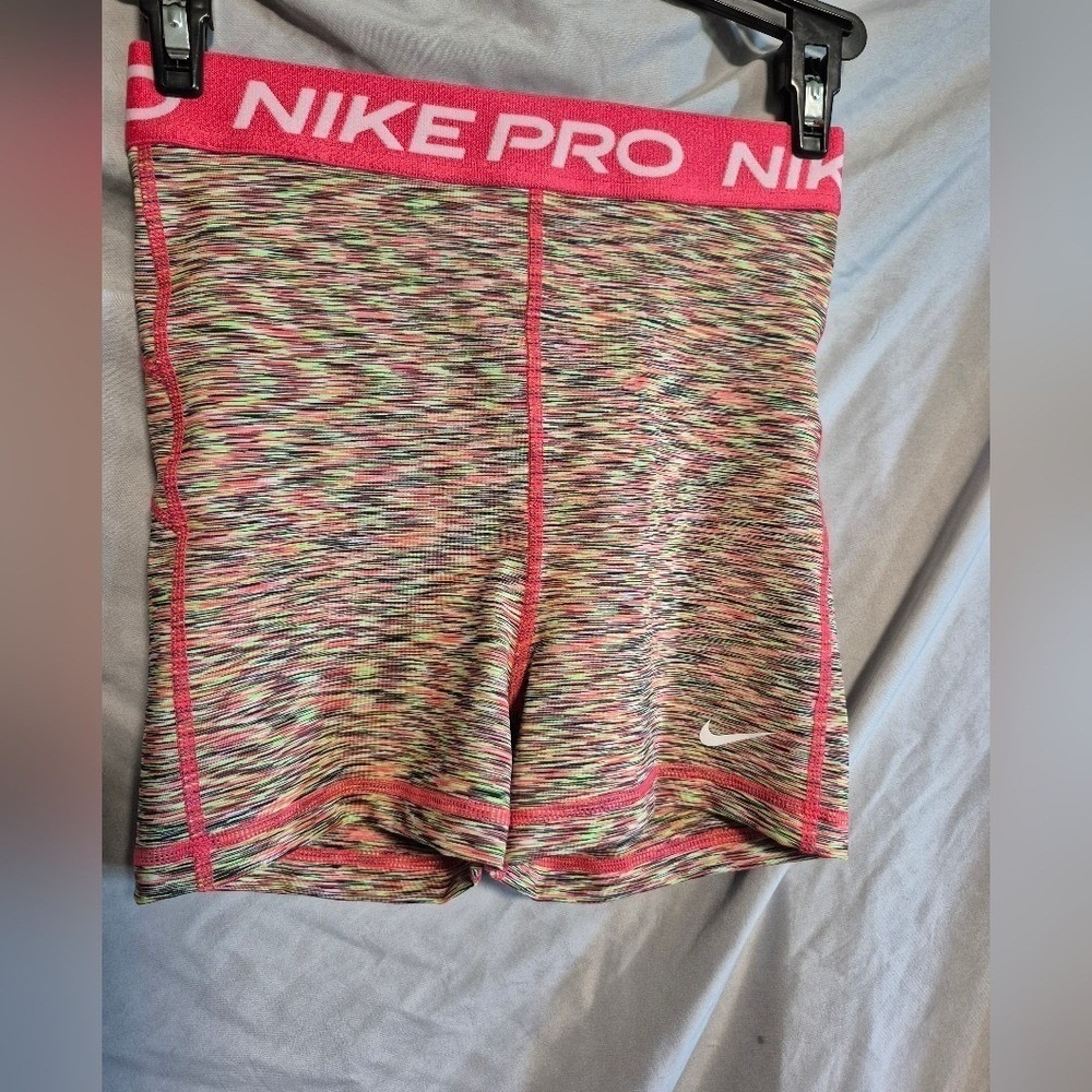 Nike Pro Pink and Multicolor Shorts X-Small Nwt